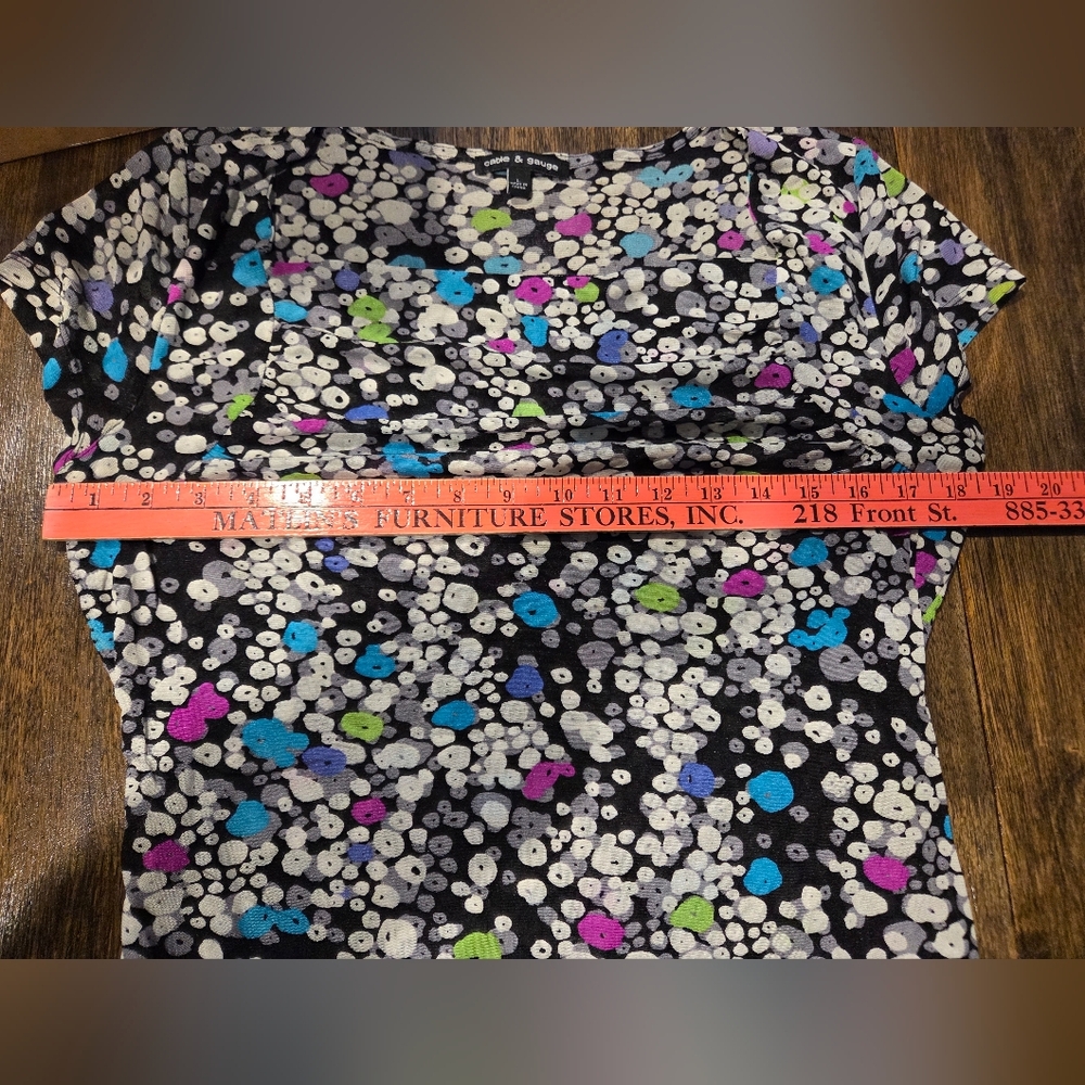 Cable‎ & Gauge Black  Cowl Neck Top with Multicolor Accents - Picture 7 of 8